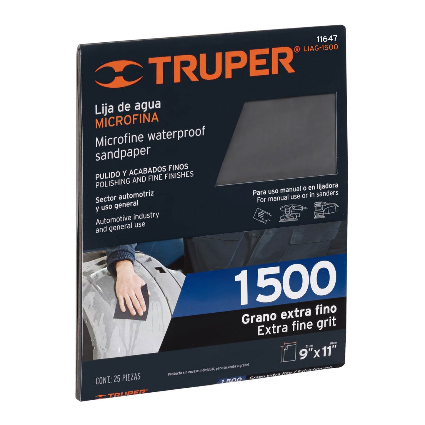 LIAG-1500 Lija de agua microfina papel impermeable, grano 1500