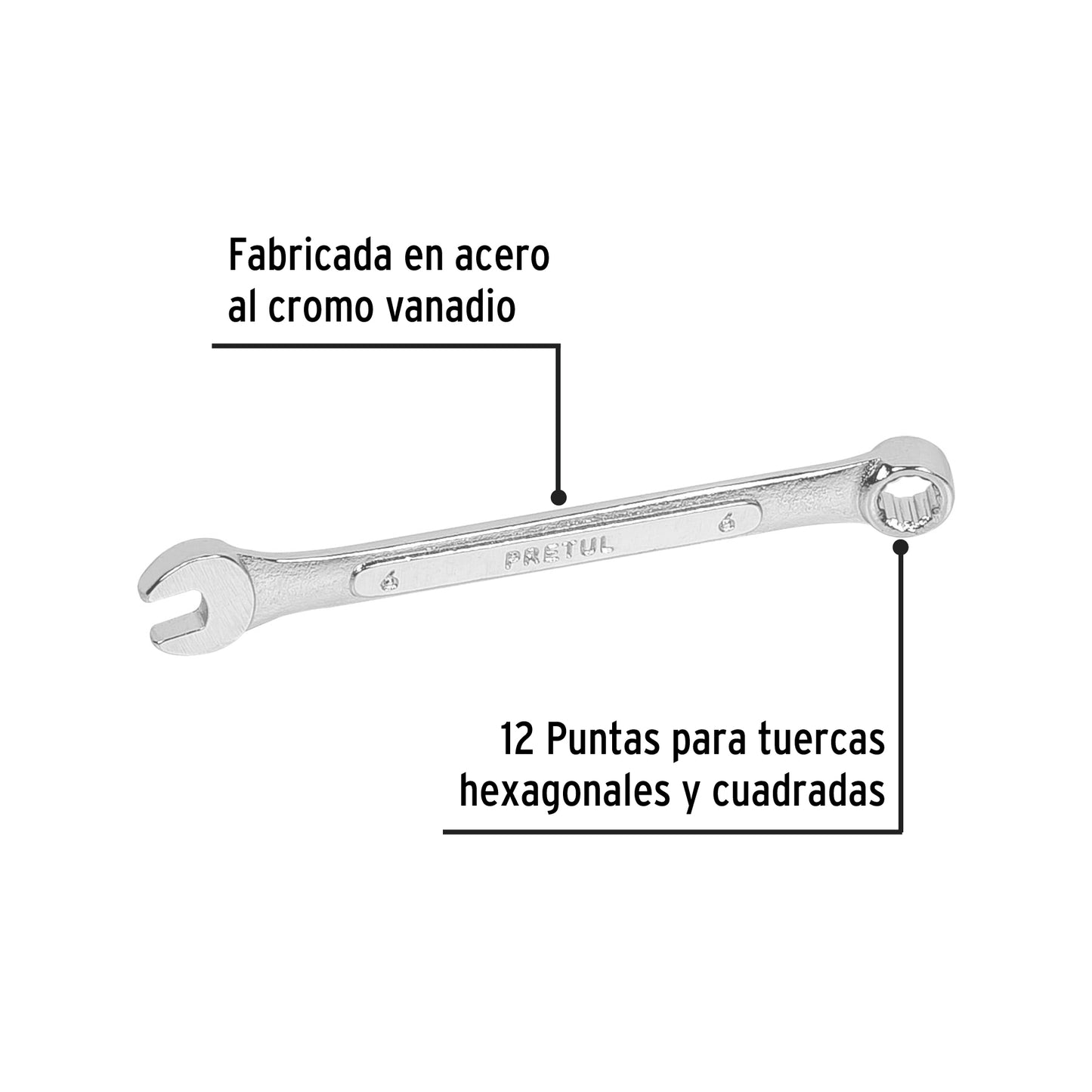 LL-1206MP Llave mixta mm, 6 x 95 mm, Pretul