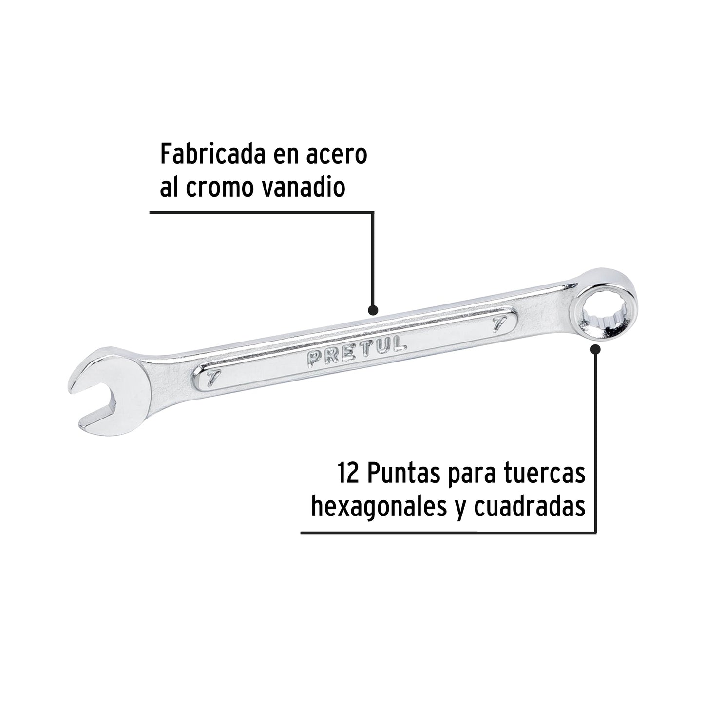 LL-1207MP Llave mixta mm, 7 x 95 mm, Pretul