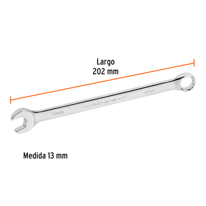LL-2013M Llave mixta extralarga, métrica, 13 x 207 mm, Truper Expert