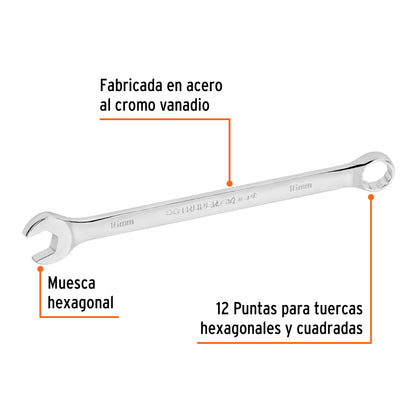 LL-2016M Llave mixta extralarga, métrica, 16 x 243 mm, Truper Expert