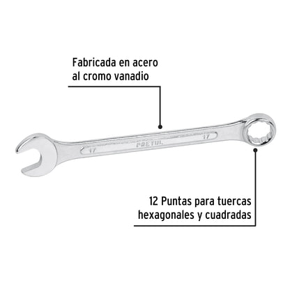 LL-1217MP Llave mixta mm, 17 x 205 mm, Pretul