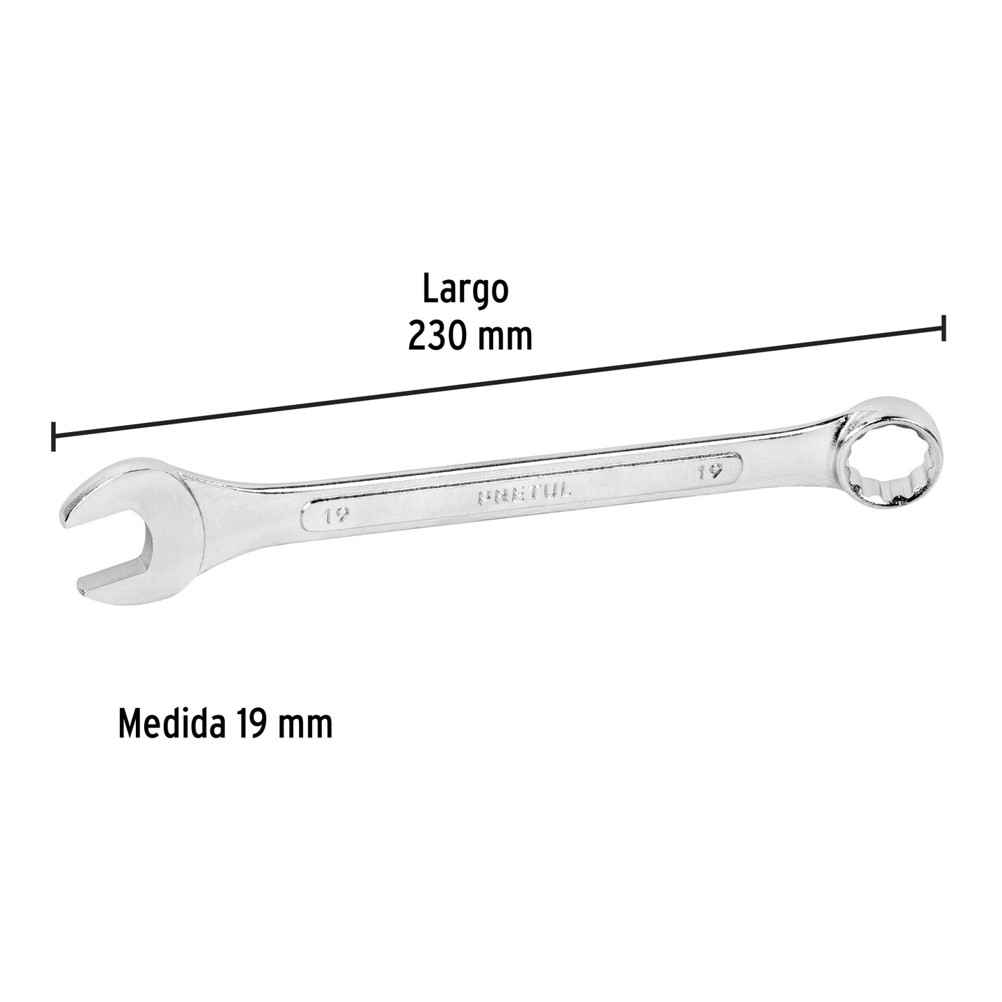 LL-1219MP Llave mixta mm, 19 x 230 mm, Pretul