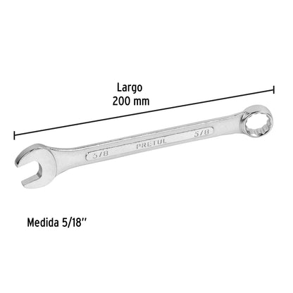 LL-1220P Llave mixta 5/8' x 190 mm, Pretul