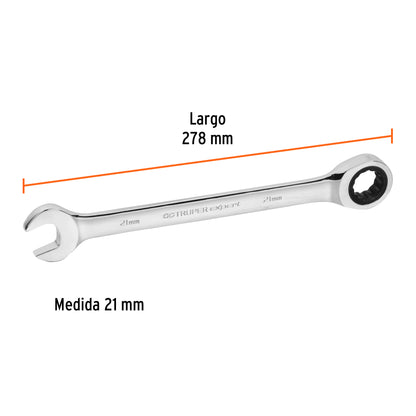 LL-1221MX Llave mixta con ratchet, milimétrica 21mm, TruperExpert