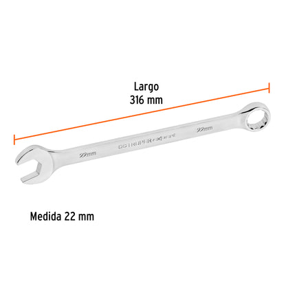 LL-2022M Llave mixta extralarga, métrica, 22 x 319 mm, Truper Expert