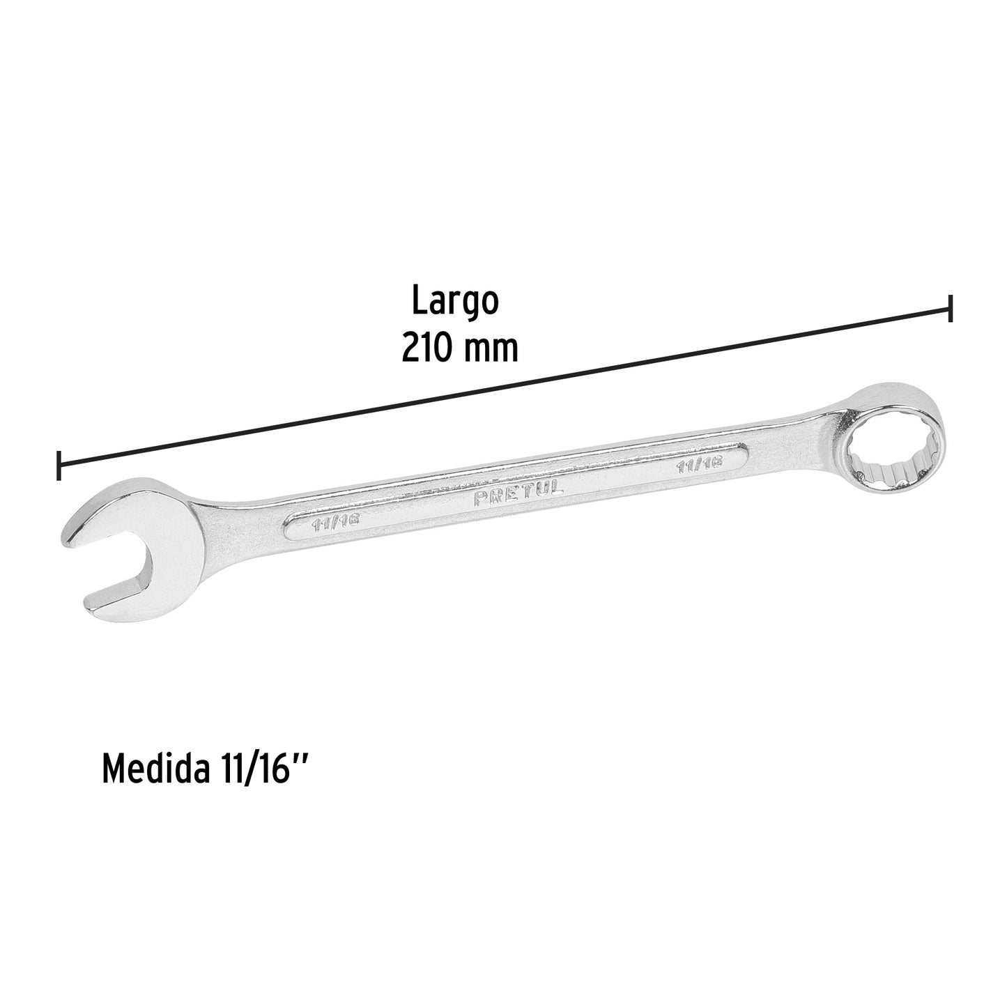 LL-1222P Llave mixta 11/16' x 205 mm, Pretul