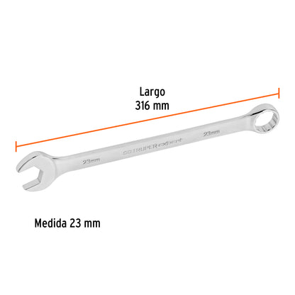 LL-2023M Llave mixta extralarga, métrica, 23 x 319 mm, Truper Expert