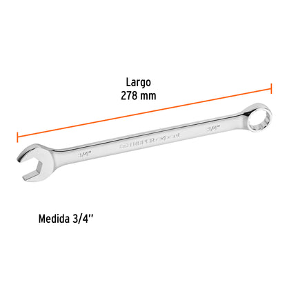 LL-2024 Llave mixta extralarga, pulgadas 3/4"x279mm, Truper Expert