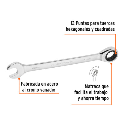 LL-1225MX Llave mixta con ratchet milimétrica 25mm TruperExpert