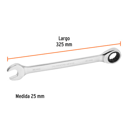 LL-1225MX Llave mixta con ratchet milimétrica 25mm TruperExpert