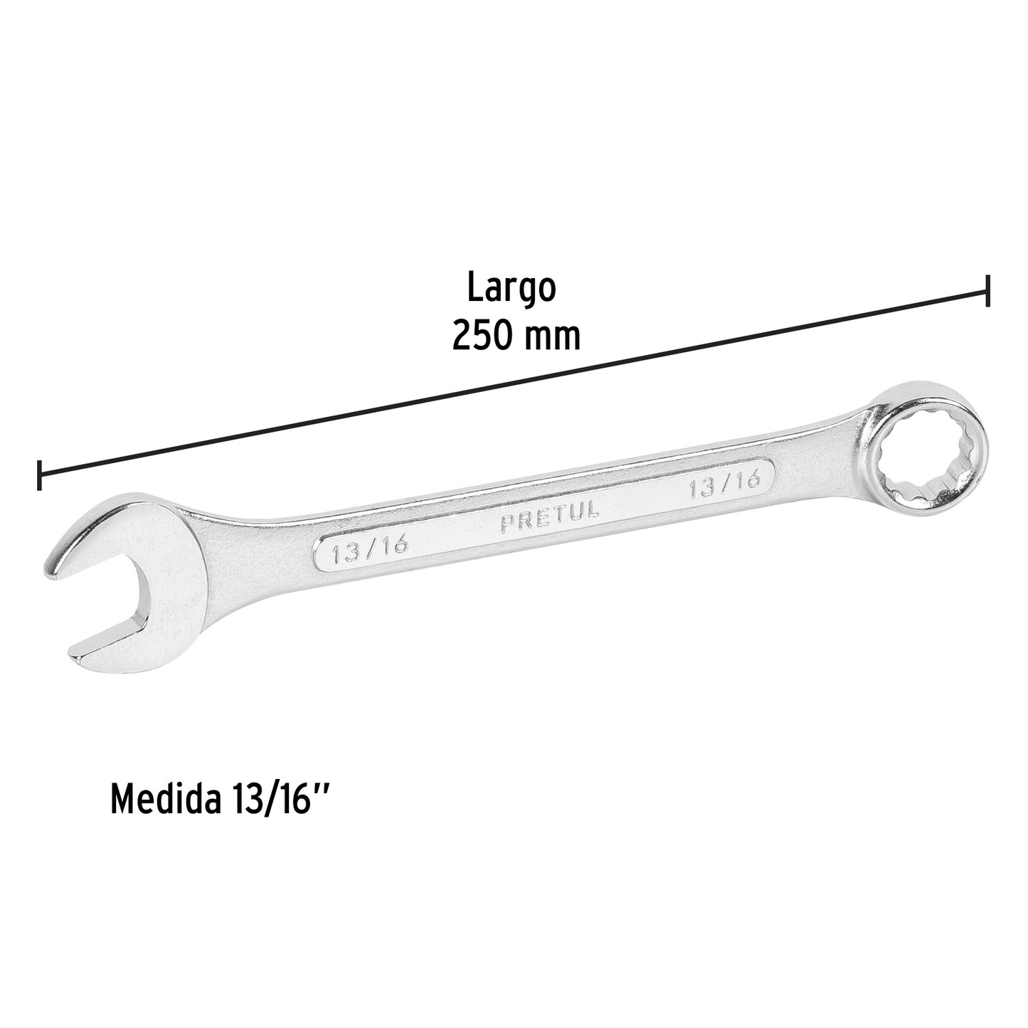 LL-1226P Llave mixta 13/16' x 260 mm, Pretul