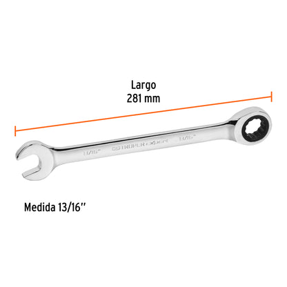 LL-1226X Llave mixta con ratchet, 13/16', Truper Expert