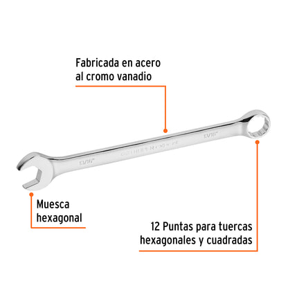 LL-2026 Llave mixta extralarga, pulgadas 13/16"x303mm, Truper Expert