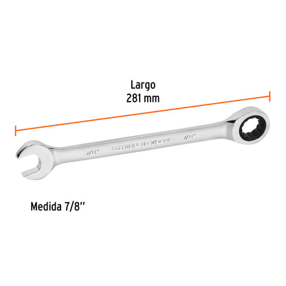 LL-1228X Llave mixta con ratchet, 7/8', Truper Expert