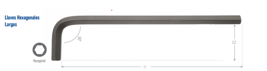 IW10602 Llave hexagonal en L larga 2.0 mm Irwin