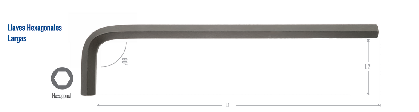 IW10588 Llave hexagonal en L larga 5/32" Irwin