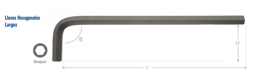 IW10582 Llave hexagonal en L larga 1/16" Irwin
