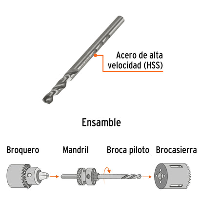MAND-BRB Broca piloto de 1/4" para brocasierras bimetálicas