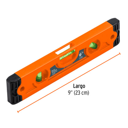 NT-9 Nivel torpedo magnético 9' cuerpo plástico ABS