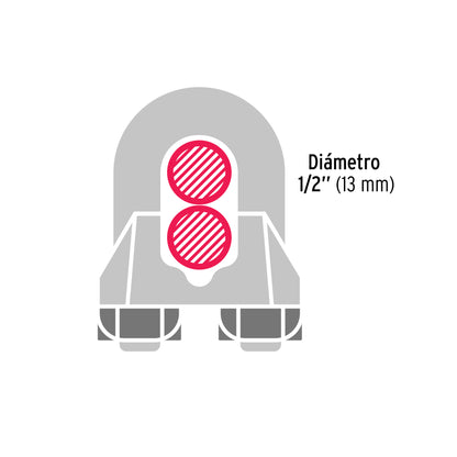 Perros-1/2 Perros para cable de 1/2" tarjeta con 1 pza