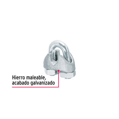 Perros-3/16 Perros para cable de 3/16" tarjeta con 2 pzas