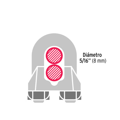 Perros-5/16 Perros para cable de 5/16" tarjeta con 2 pzas