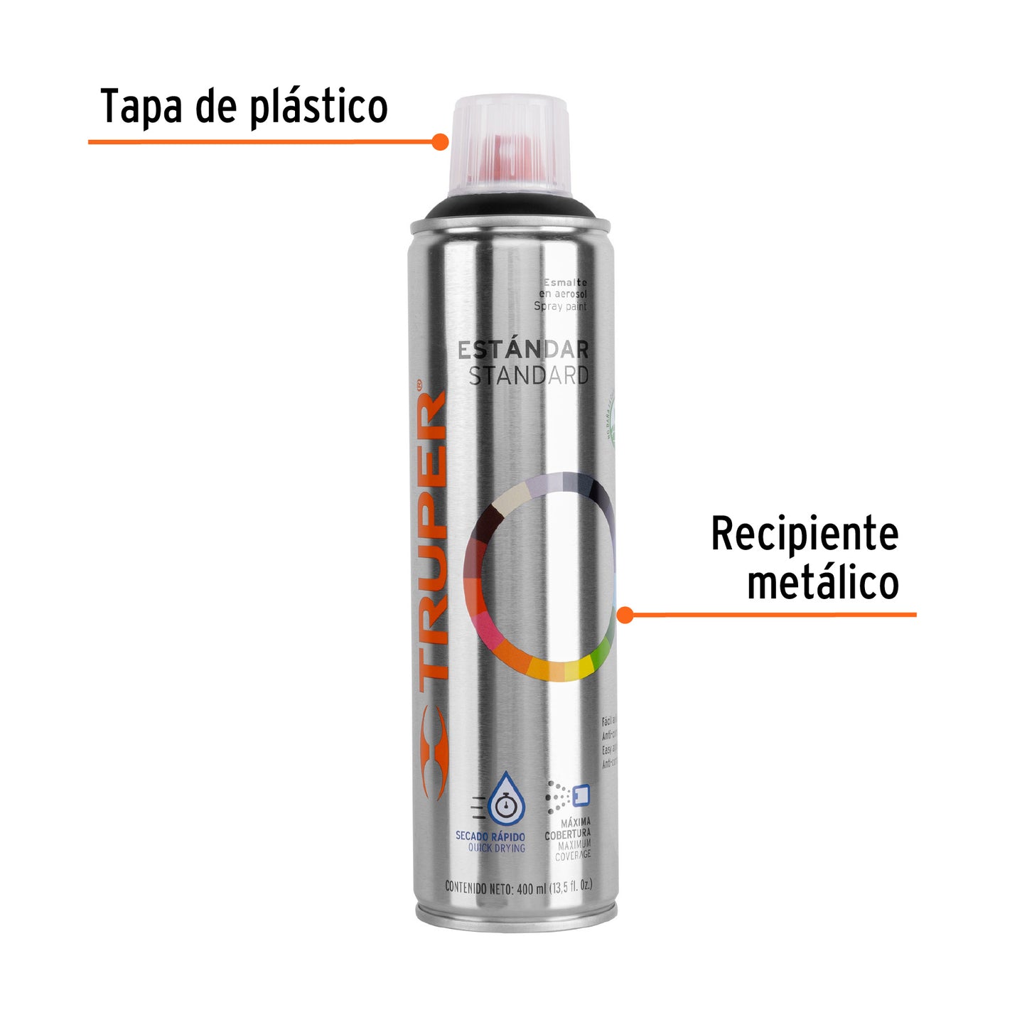 PA-NM Pintura en aerosol negro mate, 400 ml
