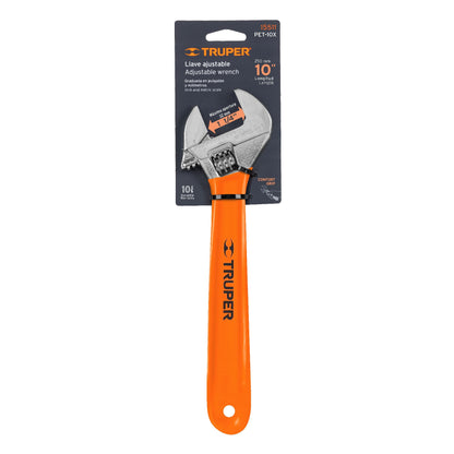 PET-10X Llave expansiva 10" cromada, mango Comfort Grip