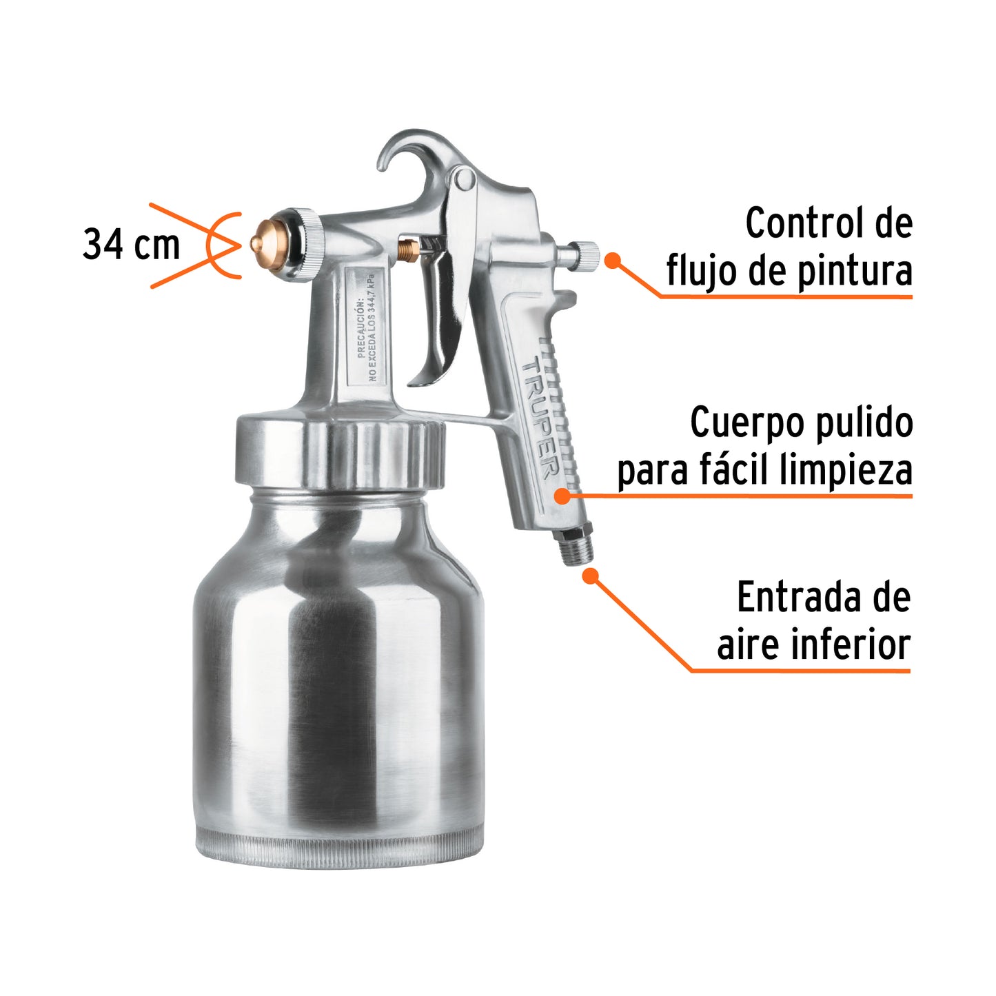 PIPI-200 Pistola para pintar de baja presión, pulida, entrada inferior