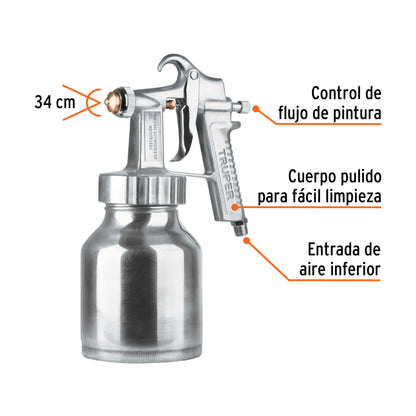 PIPI-200 Pistola para pintar de baja presión, pulida, entrada inferior