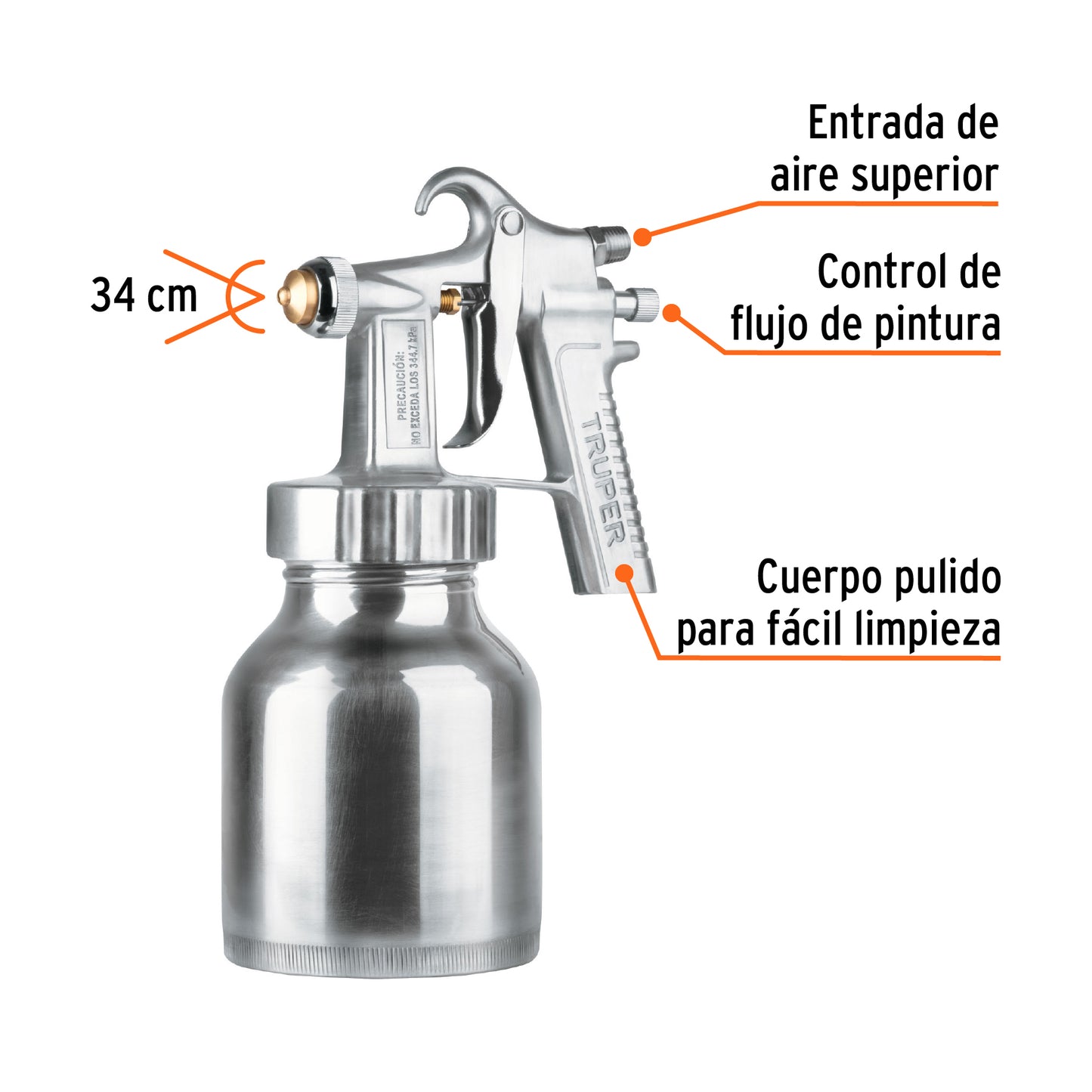 PIPI-210 Pistola para pintar de baja presión, pulida, entrada superior