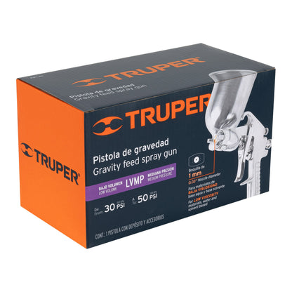 PIPI-411 Pistola para pintar de gravedad LVMP, vaso aluminio, boquilla 1.0mm