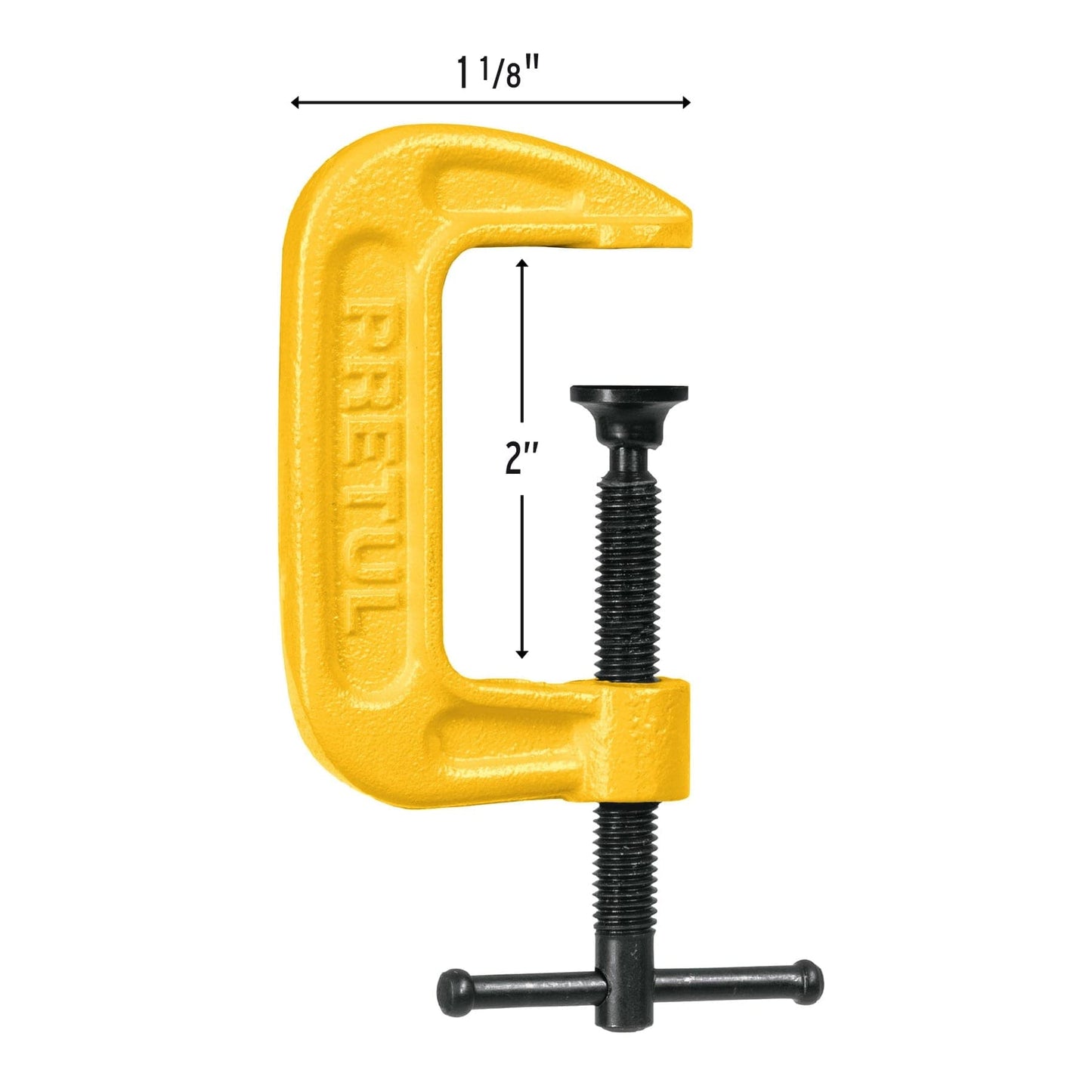 PNT-2P Prensa en "C" de hierro nodular para carpintería, 2", Pretul