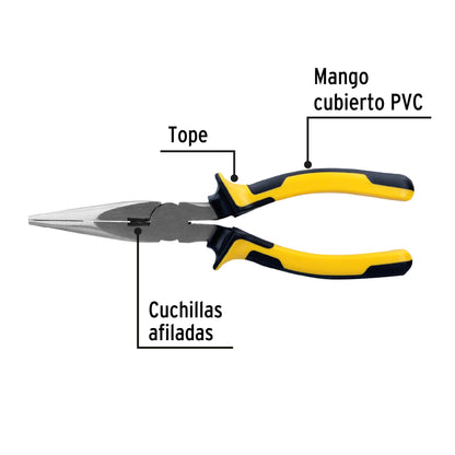PPC-8PX Alicate de punta larga 8", mango comfort grip, Pretul