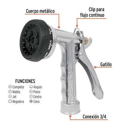 PR-108 Pistola metálica reforzada 8 funciones