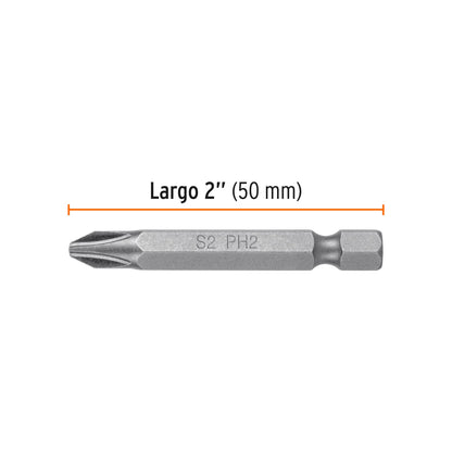 PUDE-1202-15 Puntas Phillips #2, 2', estuche con 15 piezas, Expert