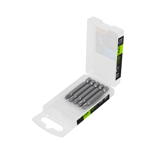 PUDE-1202 Puntas Phillips #2, 2', estuche con 5 piezas, Expert