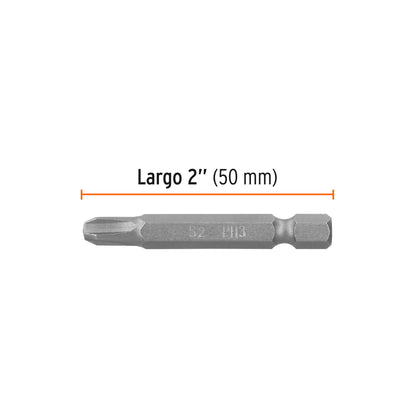 PUDE-1203-15 Puntas Phillips #3, 2', estuche con 15 piezas, Expert
