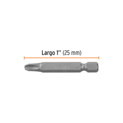 PUDE-1203 Puntas Phillips #3, 2', estuche con 5 piezas, Expert