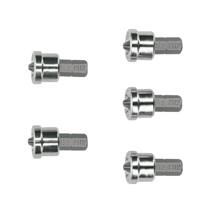 PUDE-1205 Puntas Phillips #2, 1' p/tablaroca, estuche con 5 piezas