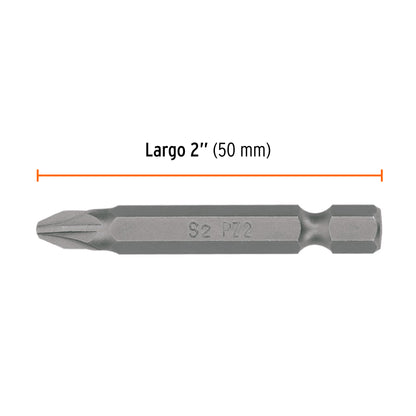 PUDE-2202 Puntas Pozidriv #2, 2', estuche con 5 piezas, Expert