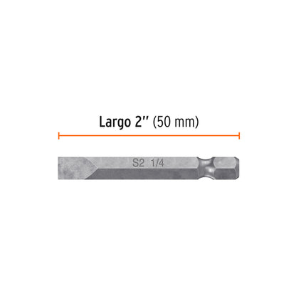PUDE-3225 Puntas planas 1/4', 2', estuche con 5 piezas, Expert