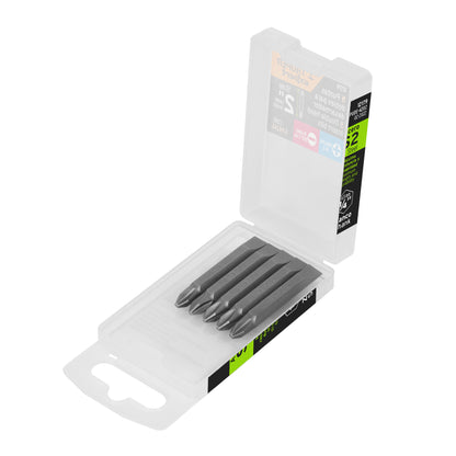PUDE-4202 Puntas dobles Phillips #2,plana 9/32, 2', estuche 5 piezas
