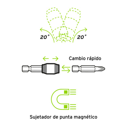 PUDE-9090 Extensión magnética articulada de poder, 90 mm, Expert