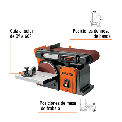 PUL-4X6T Lijadora de banda y disco 4 x 6'
