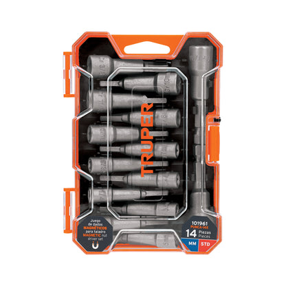 PUNCA-14X Juego de dados magnéticos para taladro,14 pzas,Truper Expert