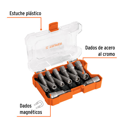 PUNCA-14X Juego de dados magnéticos para taladro,14 pzas,Truper Expert