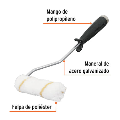 ROPI-420N Mini rodillo para pintar, felpa 4 x 3/8", de nylon