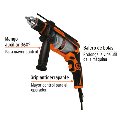 ROTO-1/2A7 Taladro percutor 1/2", profesional, 600 W
